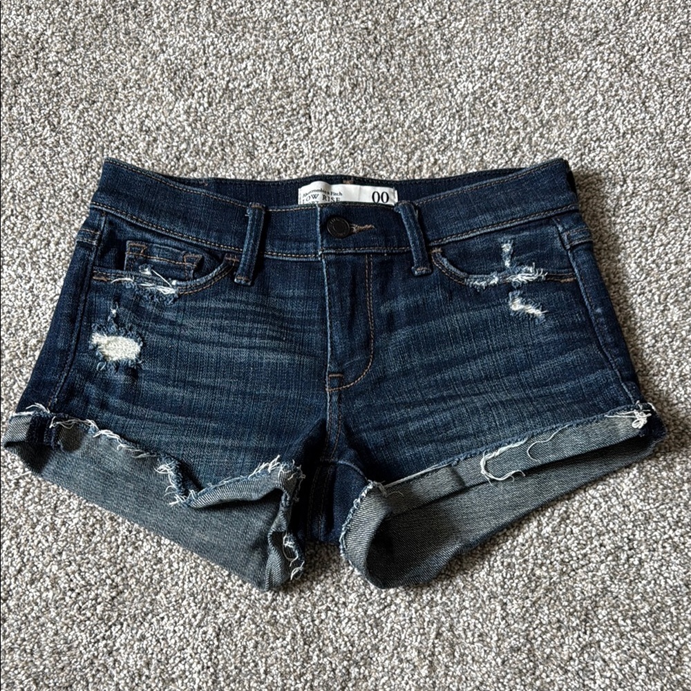 Abercrombie & Fitch Dark Blue Jean Shorts